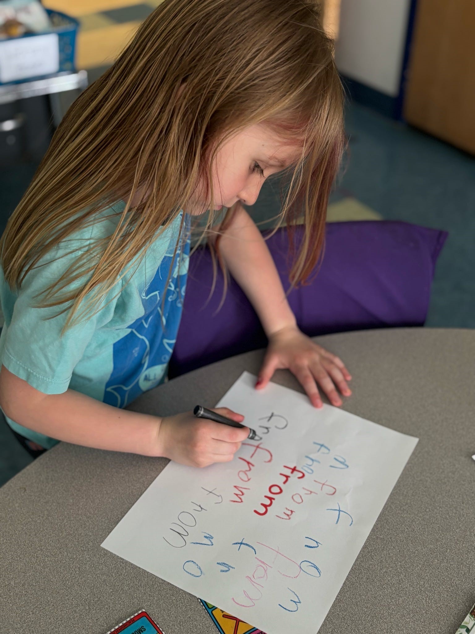 practicing sight words in kindergarten