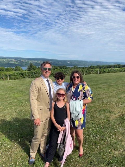 The Hiley family at a family wedding on Seneca Lake