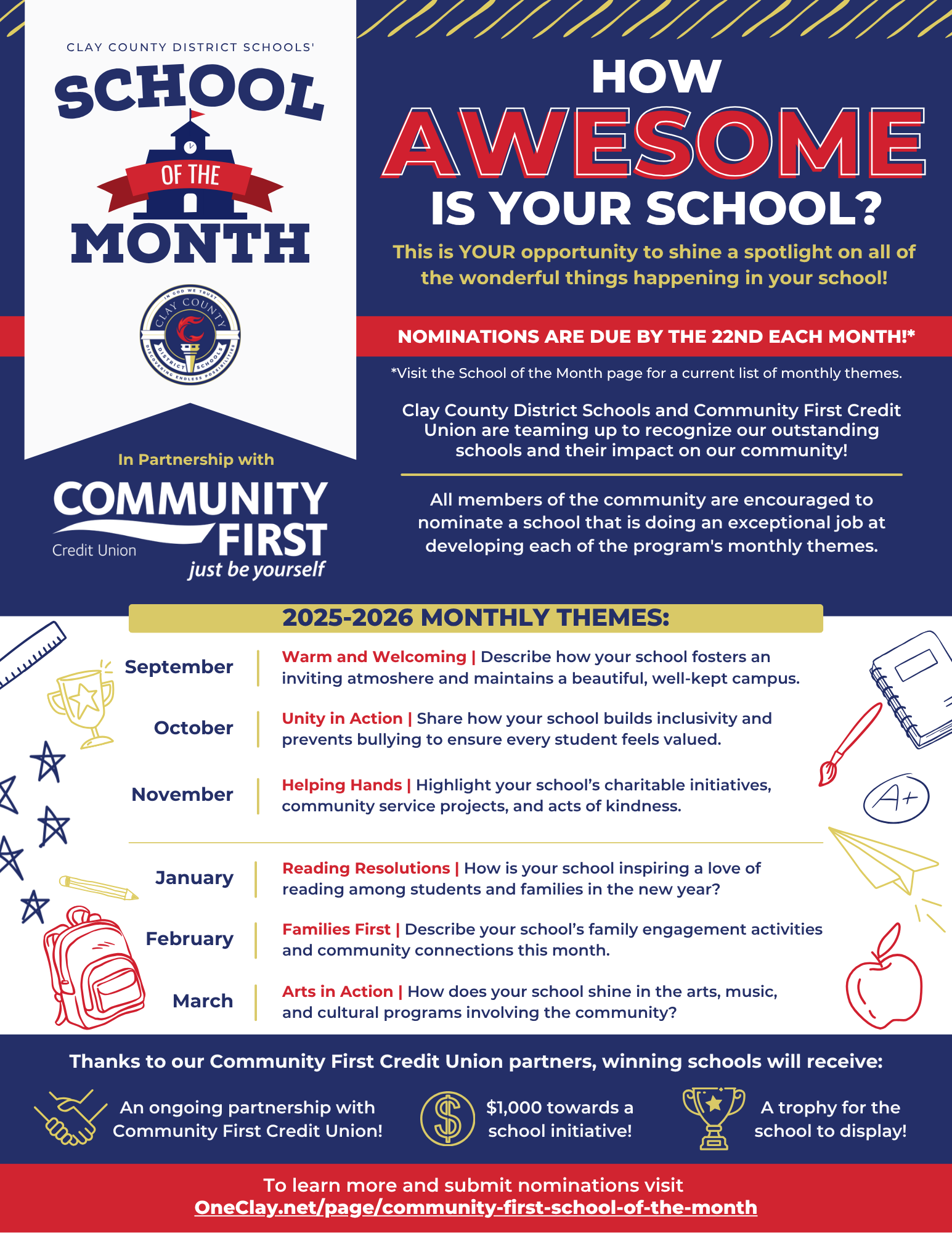 School of the Month flyer