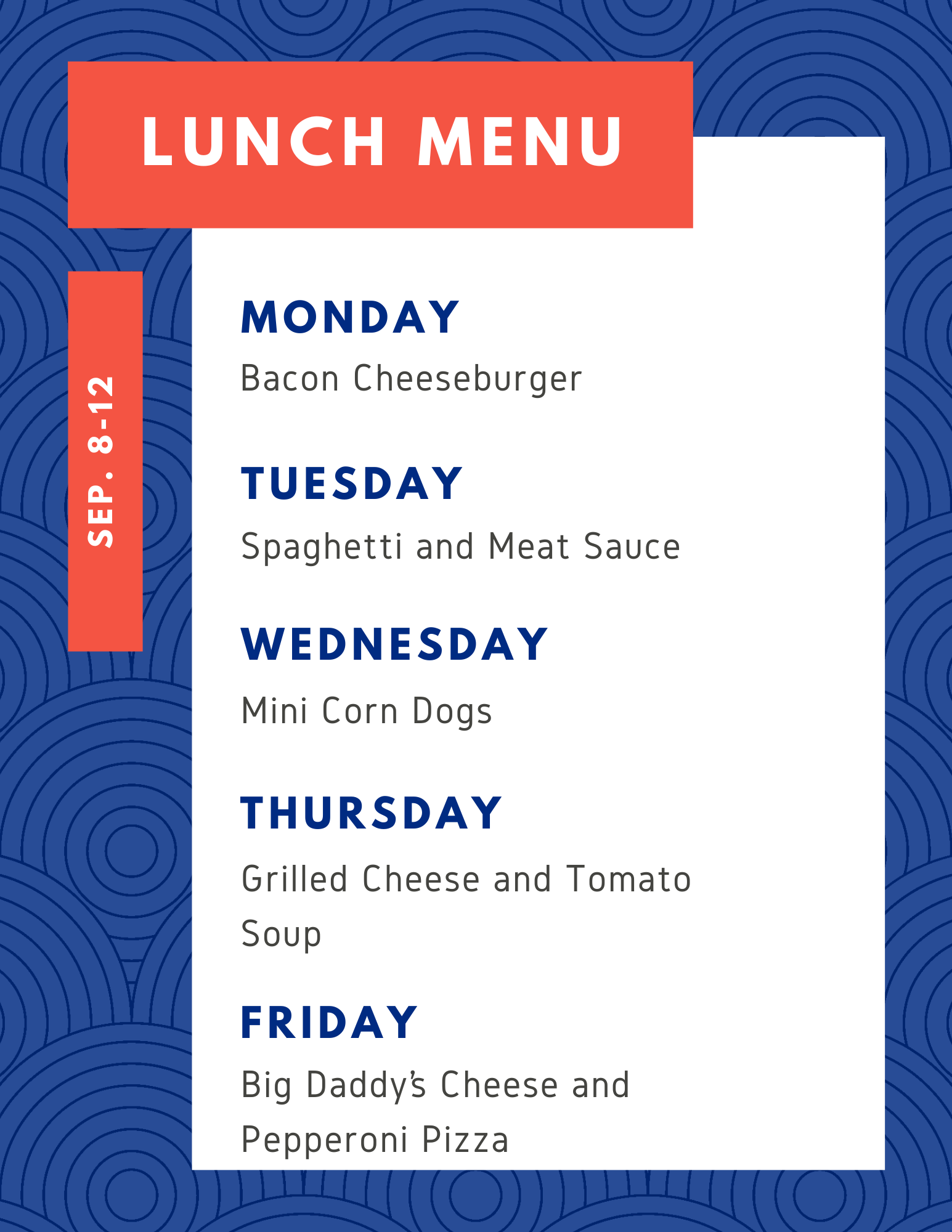 lunch menu