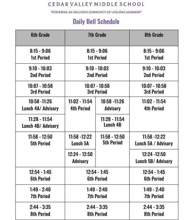 Bell Schedule