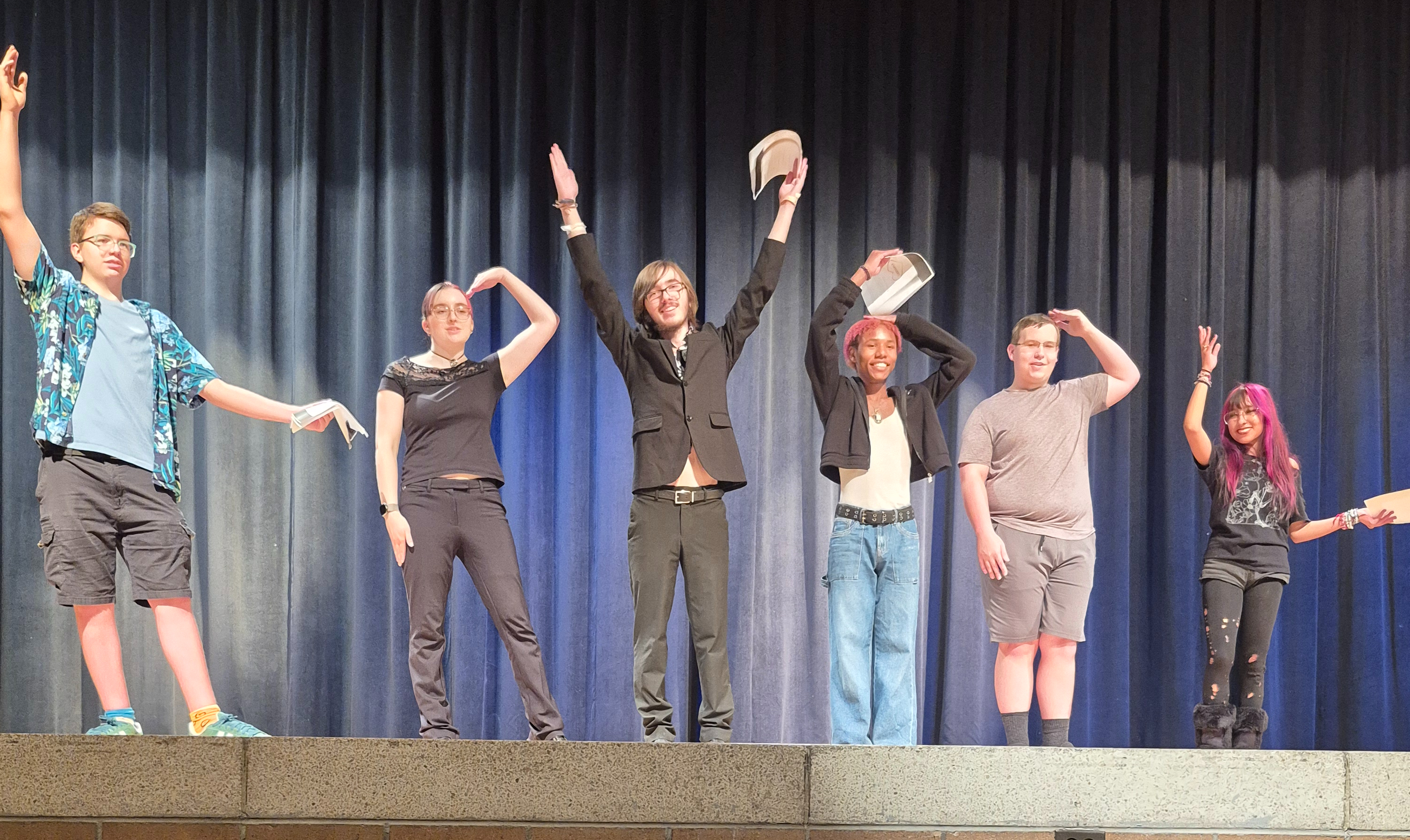 A picture of students that performed in the Spring showcase on April 25