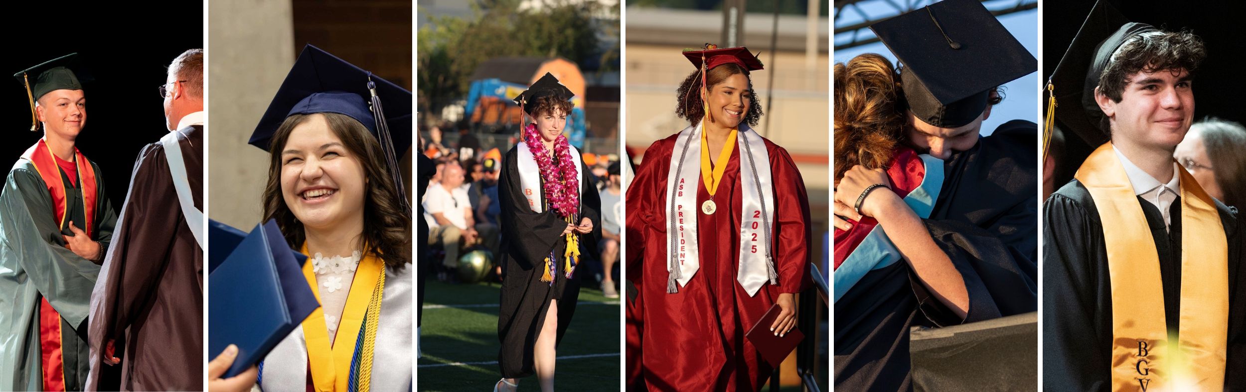 Collage of pictures from the class of 2025's graduation