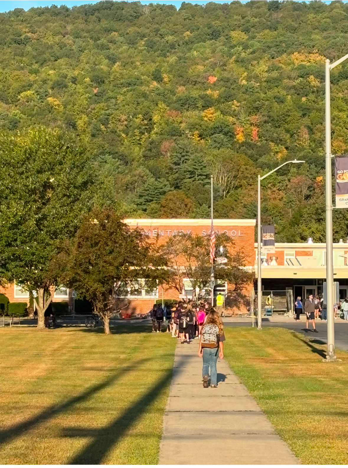 An image of students entering GES
