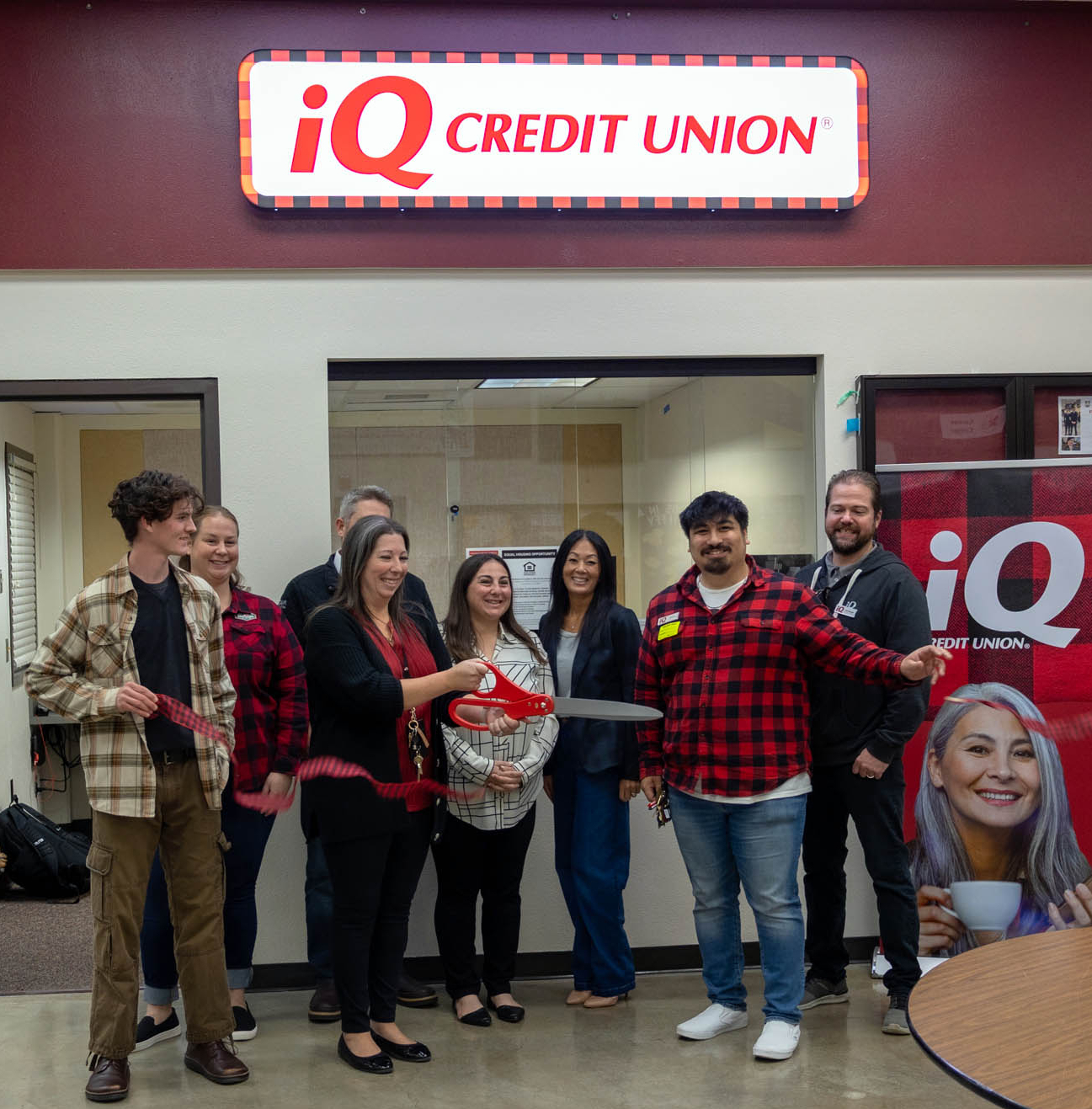 A ribbon cutting for the new student-run credit union branch at Prairie High School