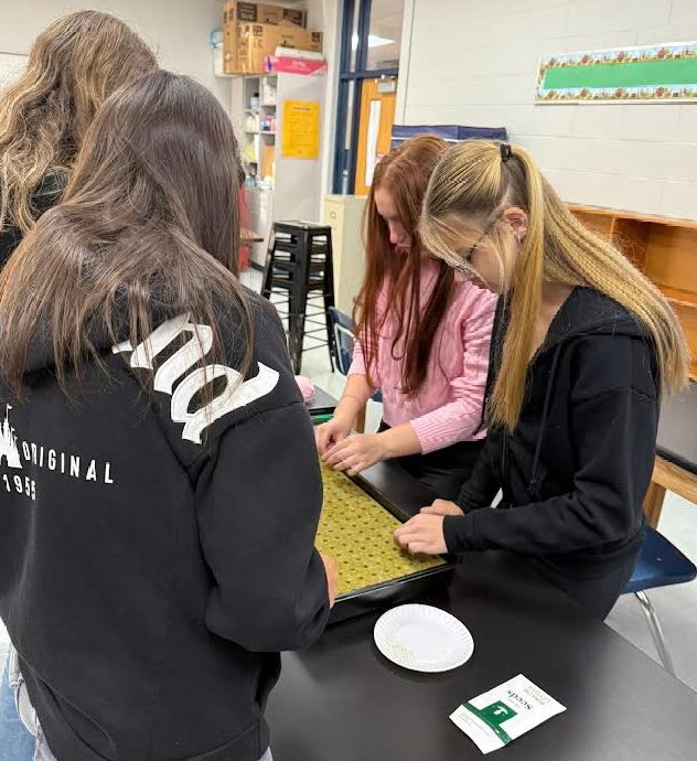 Ag Students planting lettuce