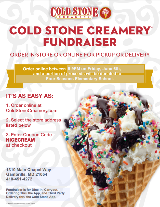 Cold Stone Creamery flyer for June 2025 newsletter